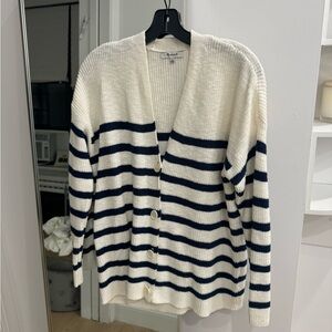 madewell cotton stripe knit cardigan